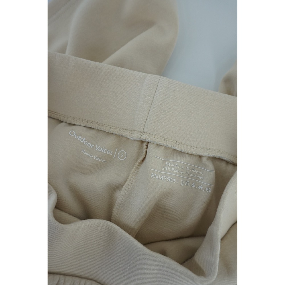 Outdoor Voices Wide Leg pleated Lounge Pants Cozy Minimalist Beige Small - Picture 7 of 7